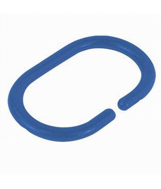 12 PZ ANELLI GANCIO TENDA DOCCIA BOX BAGNO PLASTICA PP BLU 87240