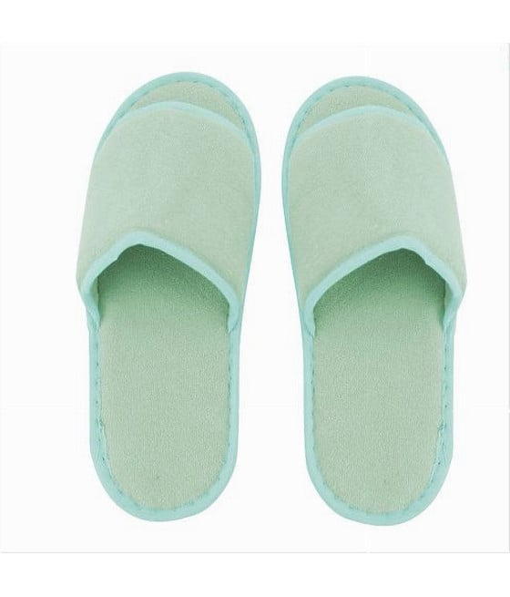 COPPIA PANTOFOLE CIABATTE BAGNO IN TESSUTO VERDE TAGLIA 35-40 79674