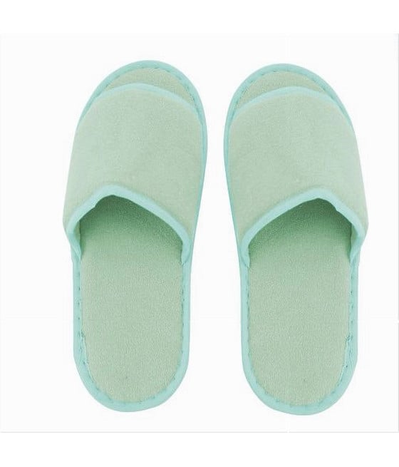 COPPIA PANTOFOLE CIABATTE BAGNO IN TESSUTO VERDE TAGLIA 39-45 79680