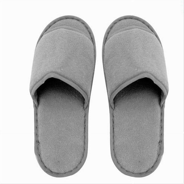 COPPIA PANTOFOLE CIABATTE BAGNO TESSUTO GRIGIO TAGLIA 39-45 79683