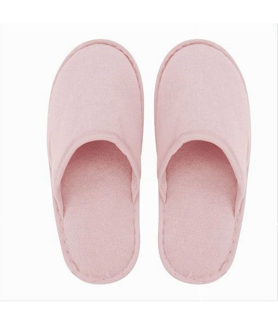 COPPIA PANTOFOLE CIABATTE BAGNO CHIUSE IN TESSUTO ROSA 39-45 79691