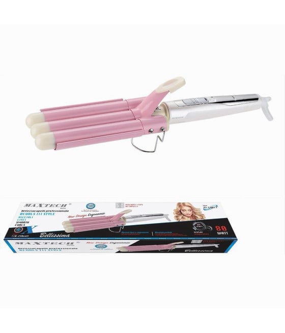 PIASTRA 80 WATT CAPELLI ONDULATI 3 TUBI EFFETTO ONDE ARRICCIACAPELLI