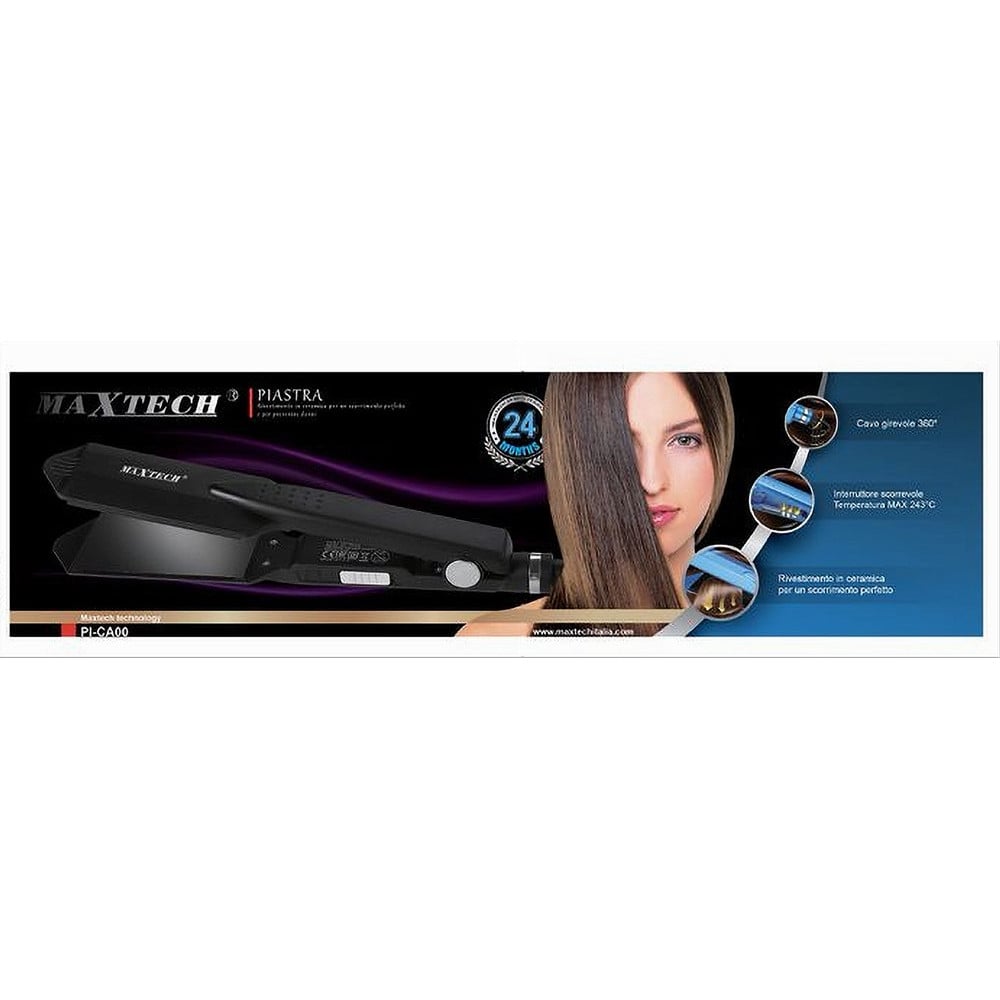 PIASTRA CAPELLI LISCI CERAMICA FINO A 243° CAVO 360° MAXTECH PI-CA005