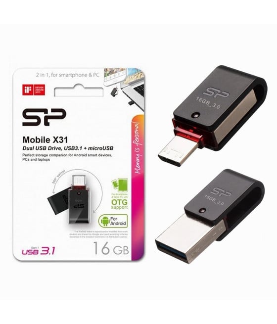 CHIAVETTA USB 16GB USB3.1 MICROUSB OTG SMARTPHONE TABLET OTGX31/16GB