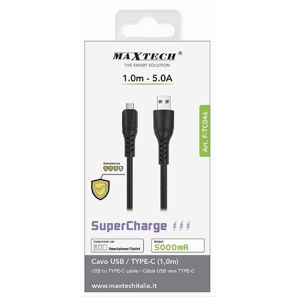 Cavo USB-C HB-Digital Per Ricarica E Dati - USB 2.0 A Type-C, Nero, Universale