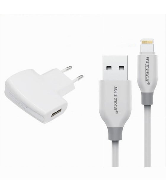 KIT CARICABATTERIE+CAVO USB CONNETTORE LIGHTNING 10W 2.1A 1MT CA-S035