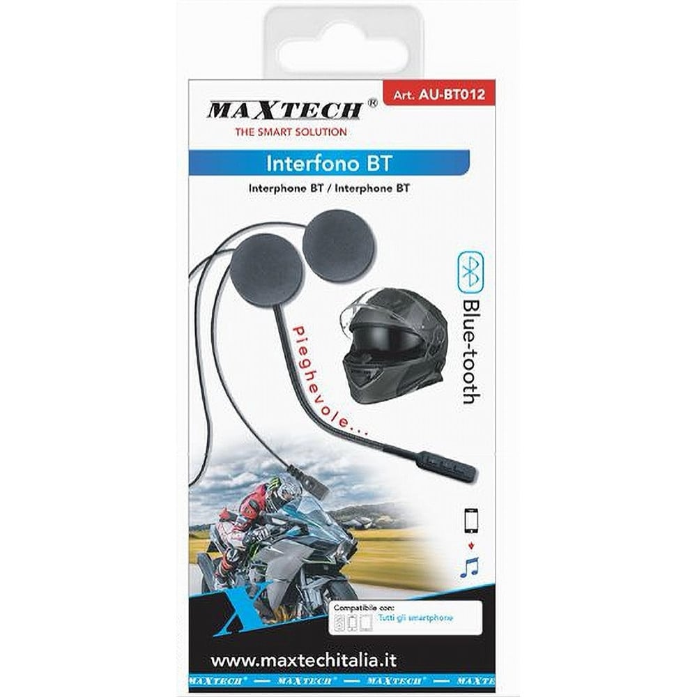 INTERFONO RICARICABILE AURICOLARE CASCO BLUETOOTH MOTO CUFFIE AU-BT012
