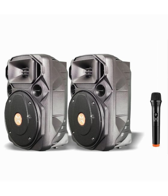 COPPIA CASSE ATTIVA + PASSIVA MICROFONO BLUETOOTH 1300W VAN-M-POWER