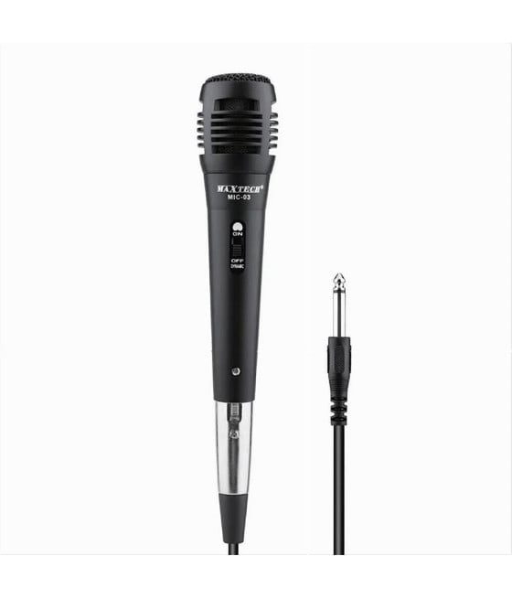 MICROFONO CON CAVO JACK 6.5MM 2MT AMPLIFICATORE KARAOKE FM-570 MIC-12
