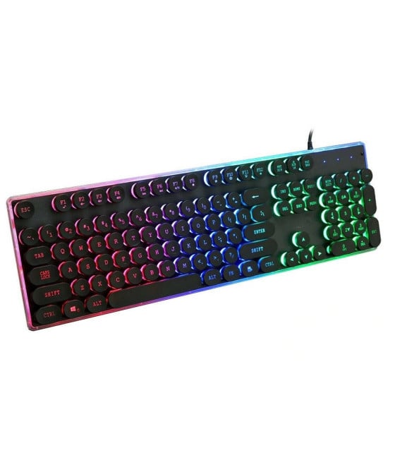 TASTIERA CON FILO RGB TASTI ROTONDI USB LAYOUT ITALIANO EK-385M