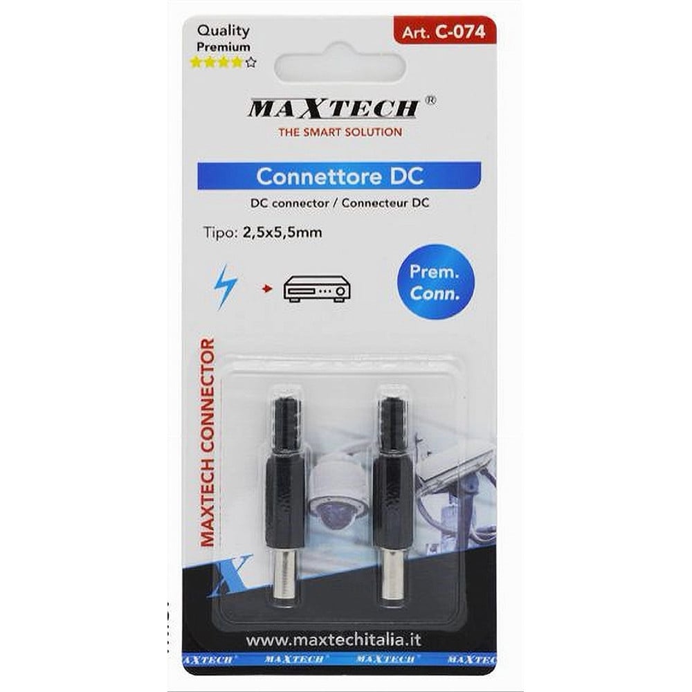 Cavo Alimentazione DC 0.5m 5.5mm X 2.5mm – Per Telecamera CCTV DVR