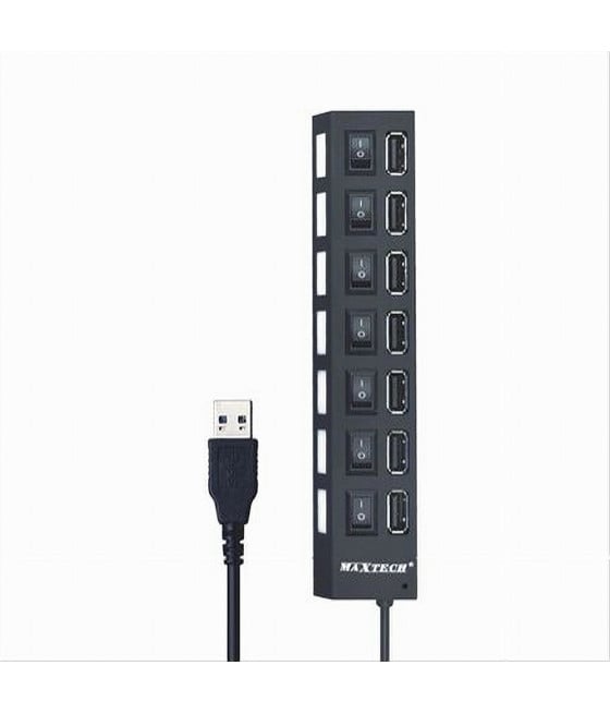 MAXTECH HUB-07 USB 2.0 7 PORTE ALTA VELOCITÀ INTERRUTTORE WINDOS MACOS