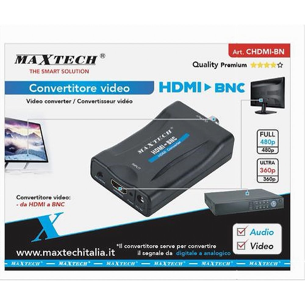 CONVERTITORE VIDEO DA HDMI A BNC AUDIO PAL/NTSC 480P CHDMI-BN