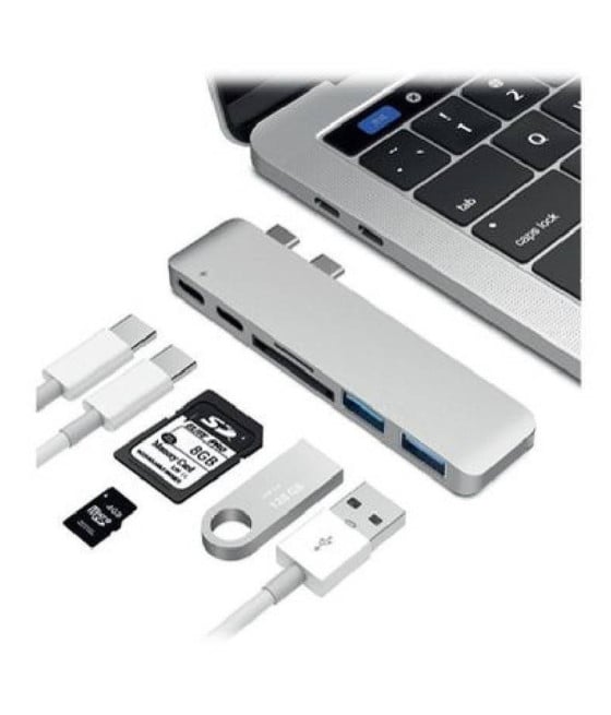 DOCKING STATION THUNDERBOLT HD MACBOOK 2XTYPE-C 7IN1 USB3.0 4K DTHD-01