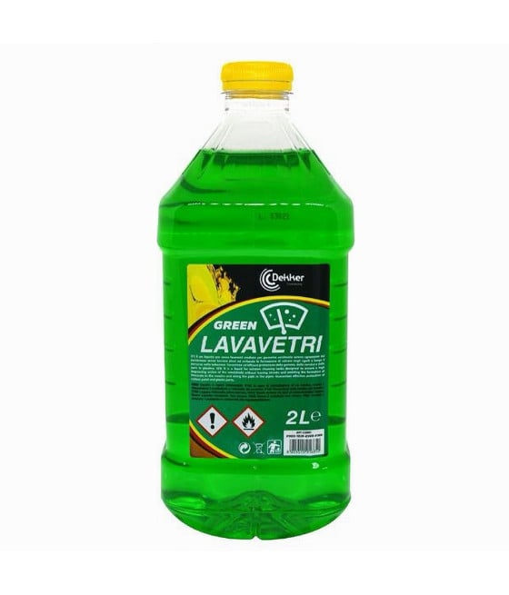 LIQUIDO LAVAVETRI GREEN 2LT DETERGENTE PULIZIA AUTO DEK-LAVGR