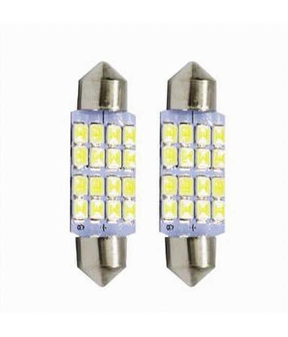 LAMPADINE DI POSIZIONE 12V 16LED 39MM ULTRA LUMINOSE MAXTECH SV8.53528