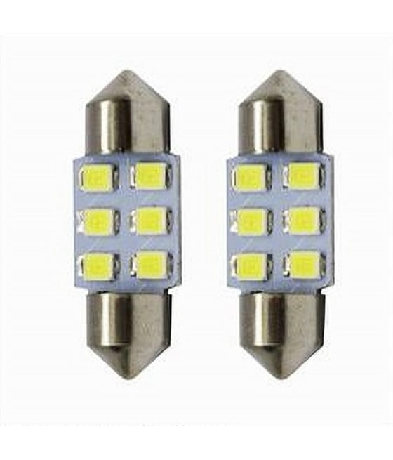 LAMPADINE POSIZIONE SV8.5-3528 12V 6LED LAMPADINE ULTRA LUMINOSE 6000K