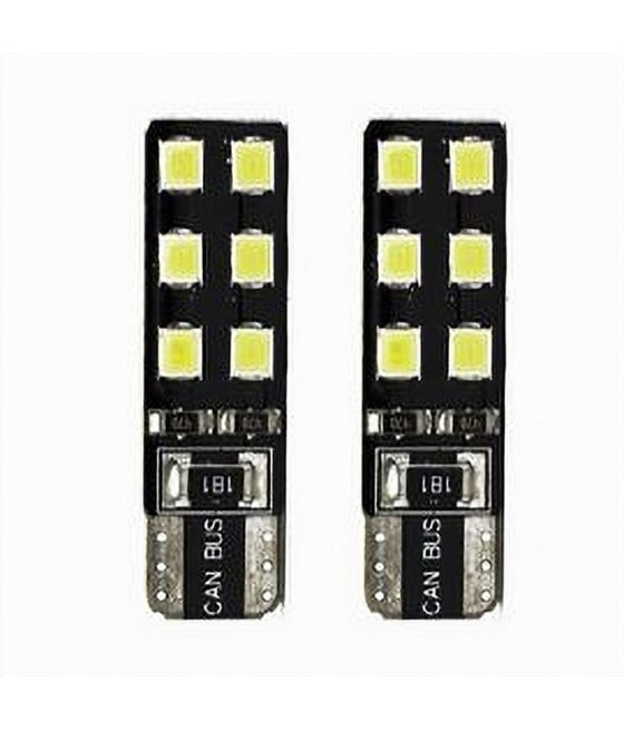 LAMPADINA POSIZIONE T10 T-103528 12V 12LED CANBUS 6000K ULTRA LUMINOSE