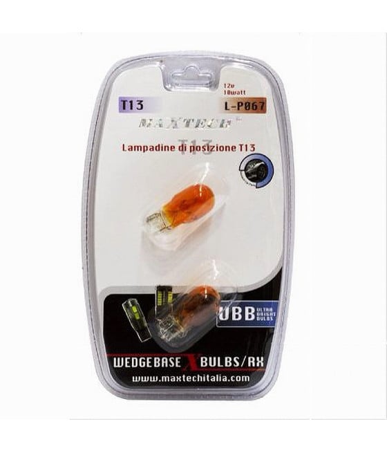 LAMPADINE DI POSIZIONE T13 MAXTECH L-P067 12VOLT 10WATT ULTRA LUMINOSE