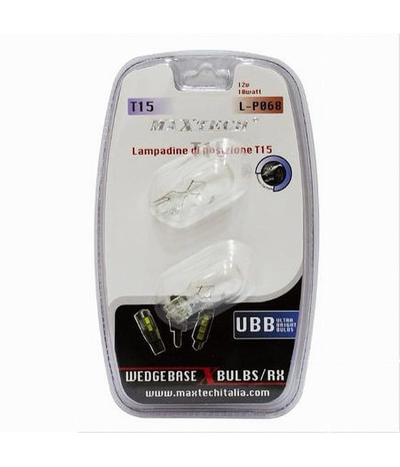 LAMPADINE DI POSIZIONE 12 V 10 WATT T15 MAXTECH L-P068 ULTRA LUMINOSE