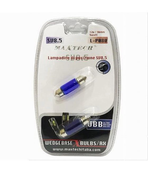 LAMPADINE DI POSIZIONE SV8.5 12V 36MM 5W MAXTECH L-P080 ULTRA LUMINOSE