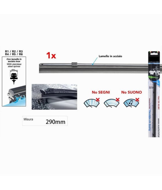 RICAMBIO GOMMINO SPAZZOLA TERGICRISTALLO NERO 29 CM MAXTECH TER-REL001