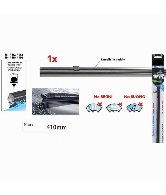 RICAMBI TERGICRISTALLO GOMMA SPAZZOLA NERO 41CM ALTA QUALITÀ TERREL003