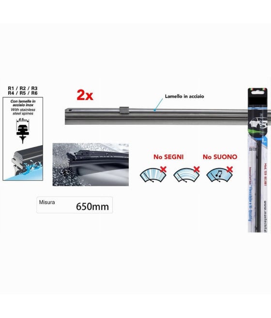 RICAMBIO GOMMA PER SPAZZOLA TERGICRISTALLO NERO 65 CM TER-REL004