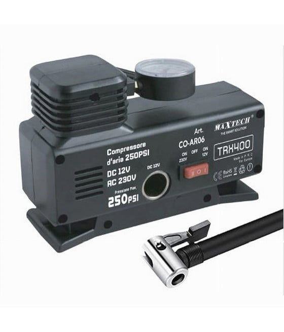 COMPRESSORE COMPATTO AD ARIA MANOMETRO 12V 250PSI CO-AR06