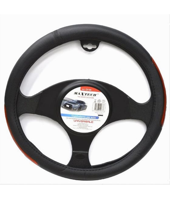 COPRIVOLANTE UNIVERSALE AUTO 38CM NERO DETTAGLI LATERALI CV-24