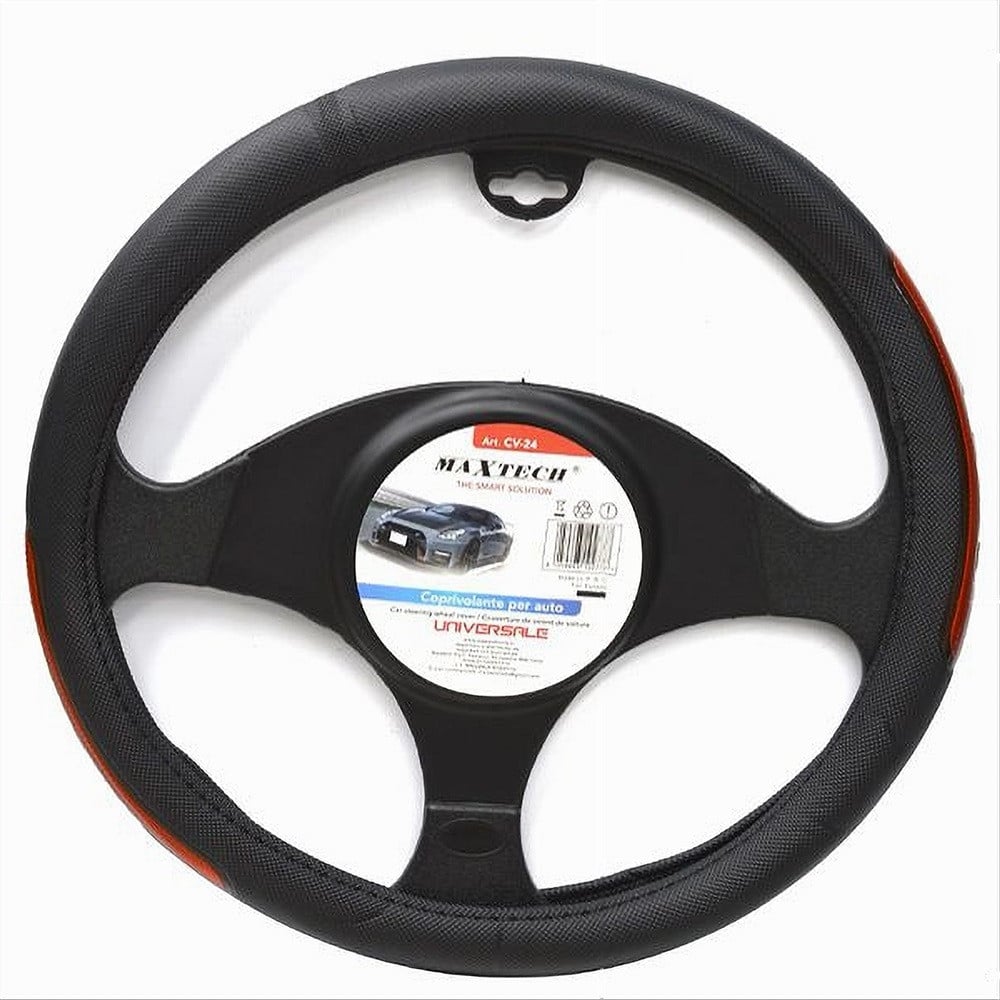 COPRIVOLANTE UNIVERSALE AUTO 38CM NERO DETTAGLI LATERALI CV-24