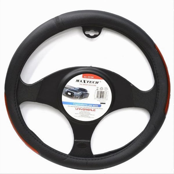 COPRIVOLANTE UNIVERSALE AUTO 38CM NERO DETTAGLI LATERALI CV-24