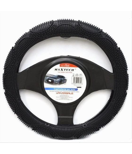 COPRIVOLANTE UNIVERSALE AUTO STERZO 38CM ANTISCIVOLO NERO CV-26