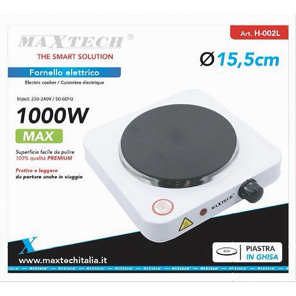 FORNELLO ELETTRONICO 1000 W TEMPERATURA REGOLABILE PIASTRA 15CM H-002L
