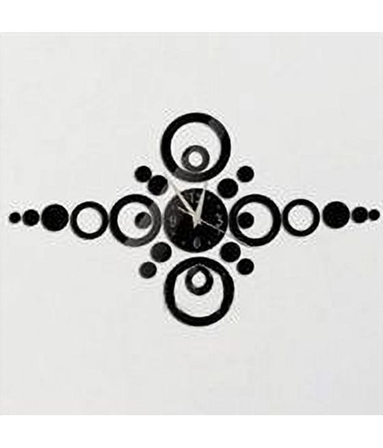 OROLOGI PARETE ADESIVO OROLOGIO EFFETTO SPECCHIO CON CERCHI FORMA PIU