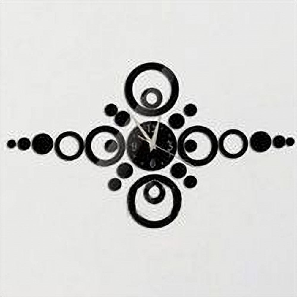 Trade Shop - Orologi Da Parete Adesivo Orologio Moderno Effetto Specchio Con Cerchi Forma Piu -