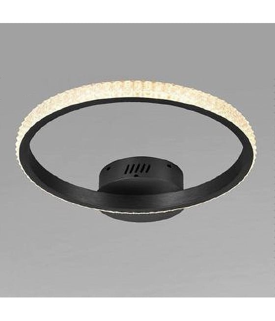 PLAFONIERA LED 24W CERCHIO EFFETTO CRISTALLO NERO 31722