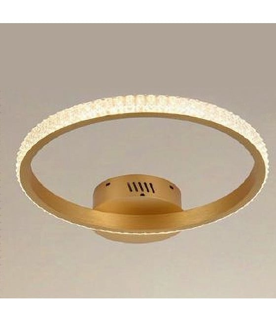 PLAFONIERA LED 28W ORO CERCHIO EFFETTO CRISTALLO 31760