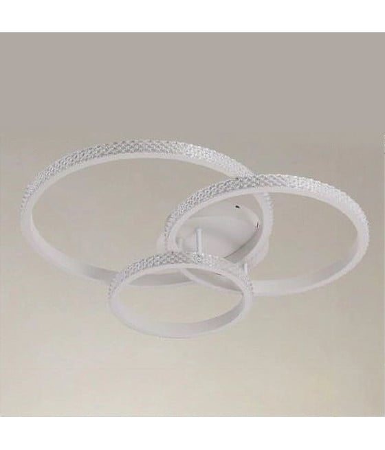 PLAFONIERA LED 72W 3 CERCHI EFFETTO CRISTALLO BIANCO 31807