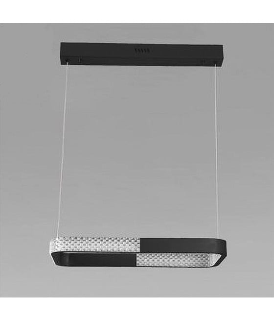 LAMPADARIO A SOSPENSIONE LED 24W RETTANGOLARE NERO CRISTALLO 32040