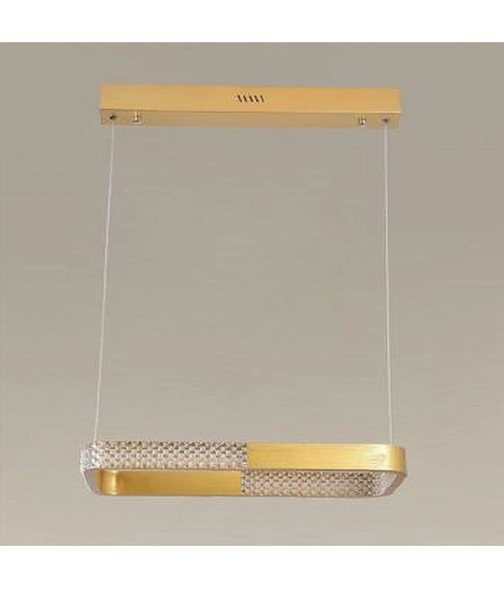 LAMPADARIO LED 24W RETTANGOLARE ORO CRISTALLO 32057