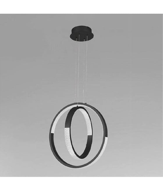 LAMPADARIO LED 64 W CIRCOLARE EFFETTO CRISTALLO NERO 32163