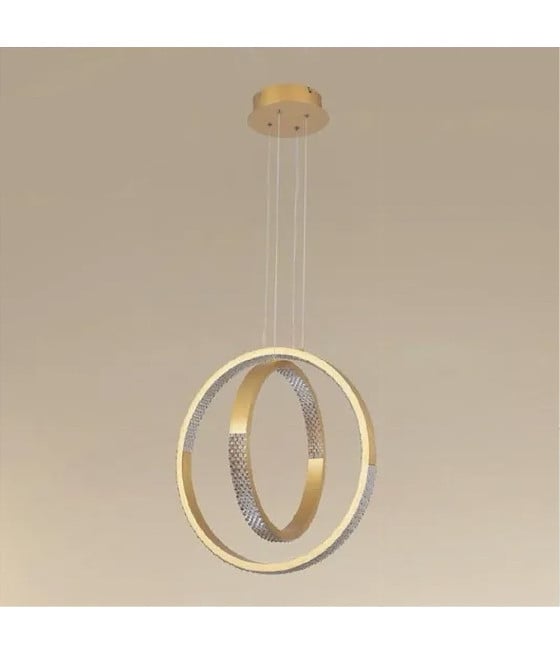 LAMPADARIO LED 64 W CIRCOLARE EFFETTO CRISTALLO ORO 32170