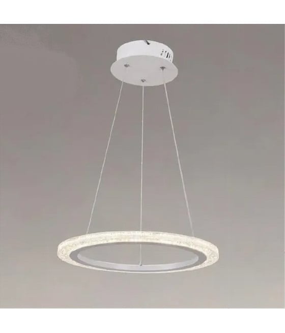 LAMPADARIO LED 24W CERCHIO EFFETTO CRISTALLO BIANCO 31890