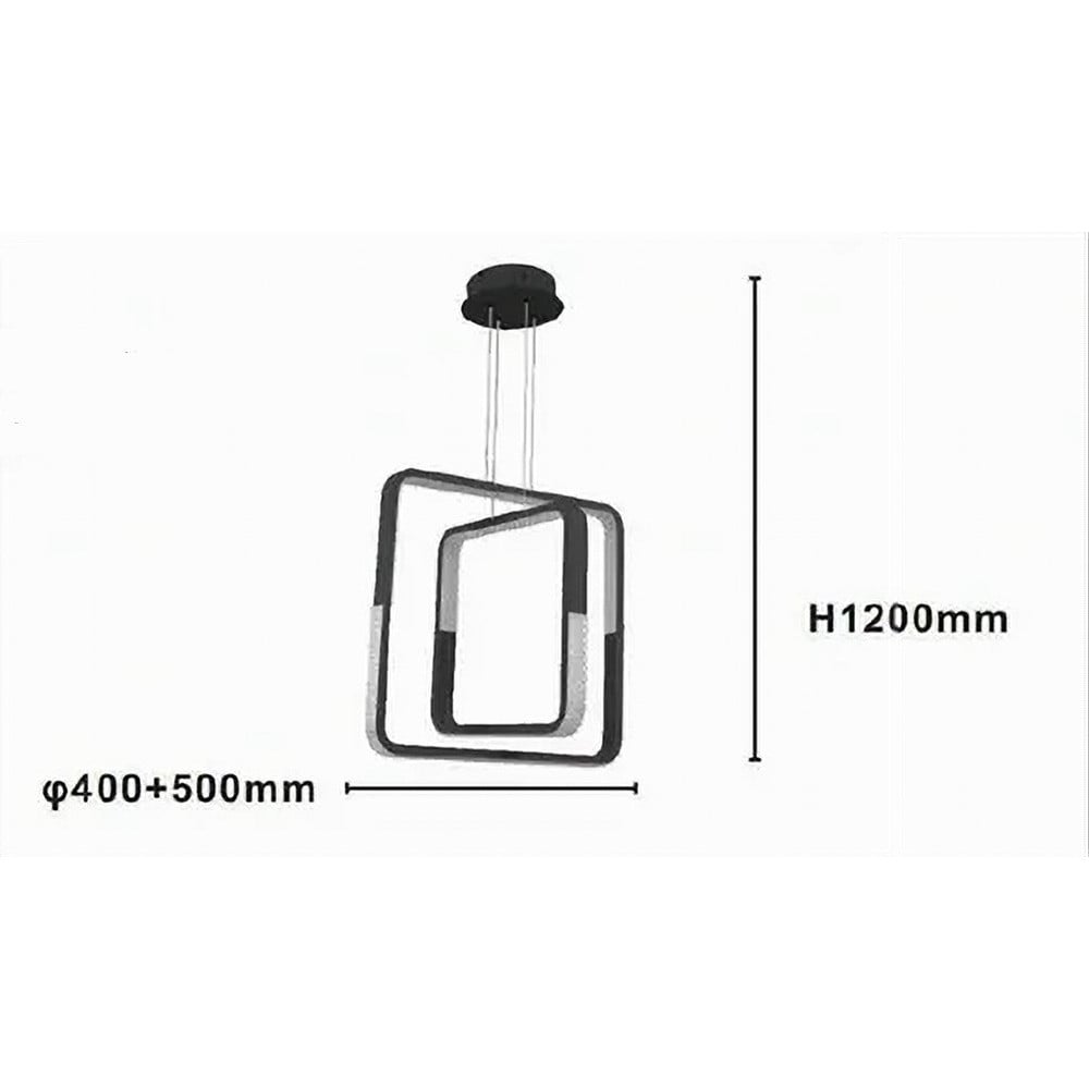LAMPADARIO LED 64 W QUADRATI EFFETTO CRISTALLO NERO 32194