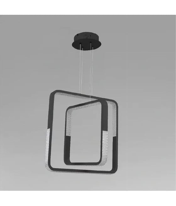 LAMPADARIO LED 64 W QUADRATI EFFETTO CRISTALLO NERO 32194