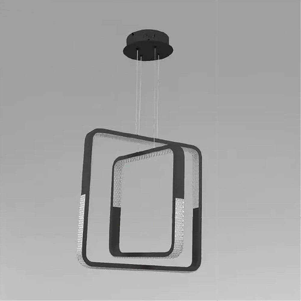 LAMPADARIO LED 64 W QUADRATI EFFETTO CRISTALLO NERO 32194