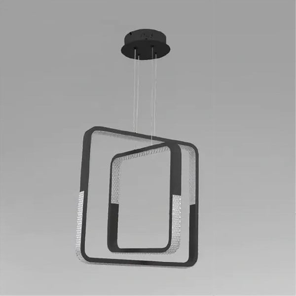 LAMPADARIO LED 64 W QUADRATI EFFETTO CRISTALLO NERO 32194
