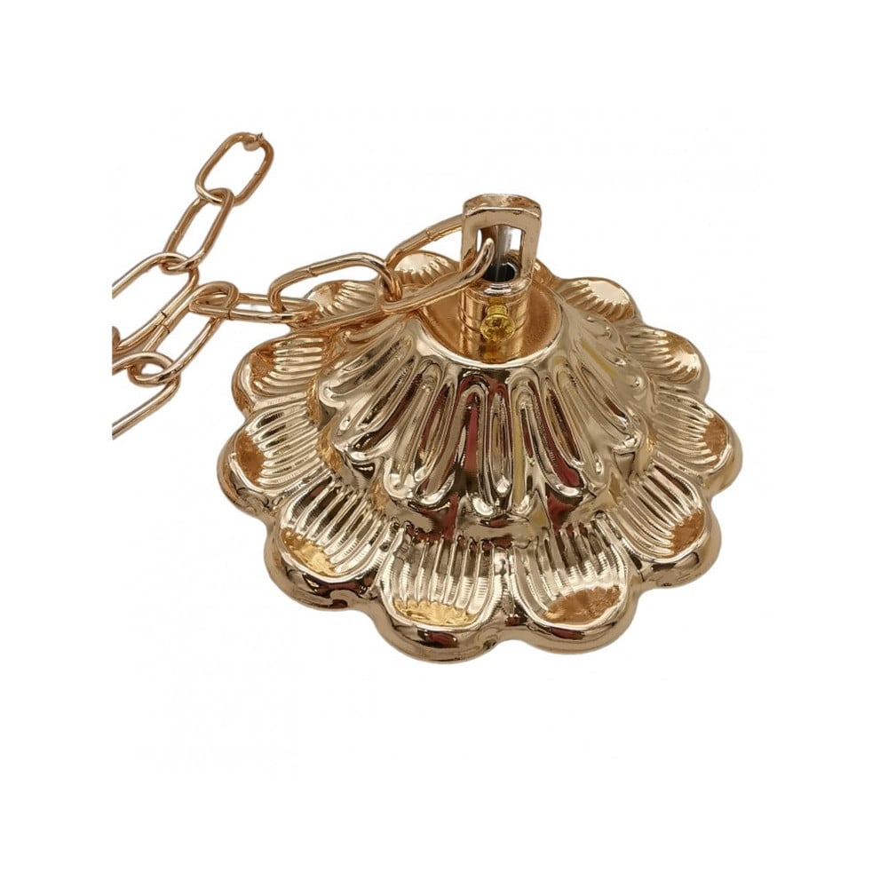 LAMPADARIO SOSPESO RETTANGOLARE CRISTALLI LUCE E27 ORO 32316