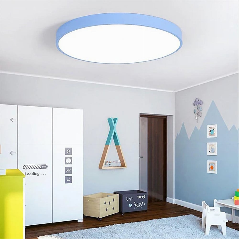 PLAFONIERA LED 70W ROTONDA LAMPADA BLU/CELESTE LUCE NATURALE 02645